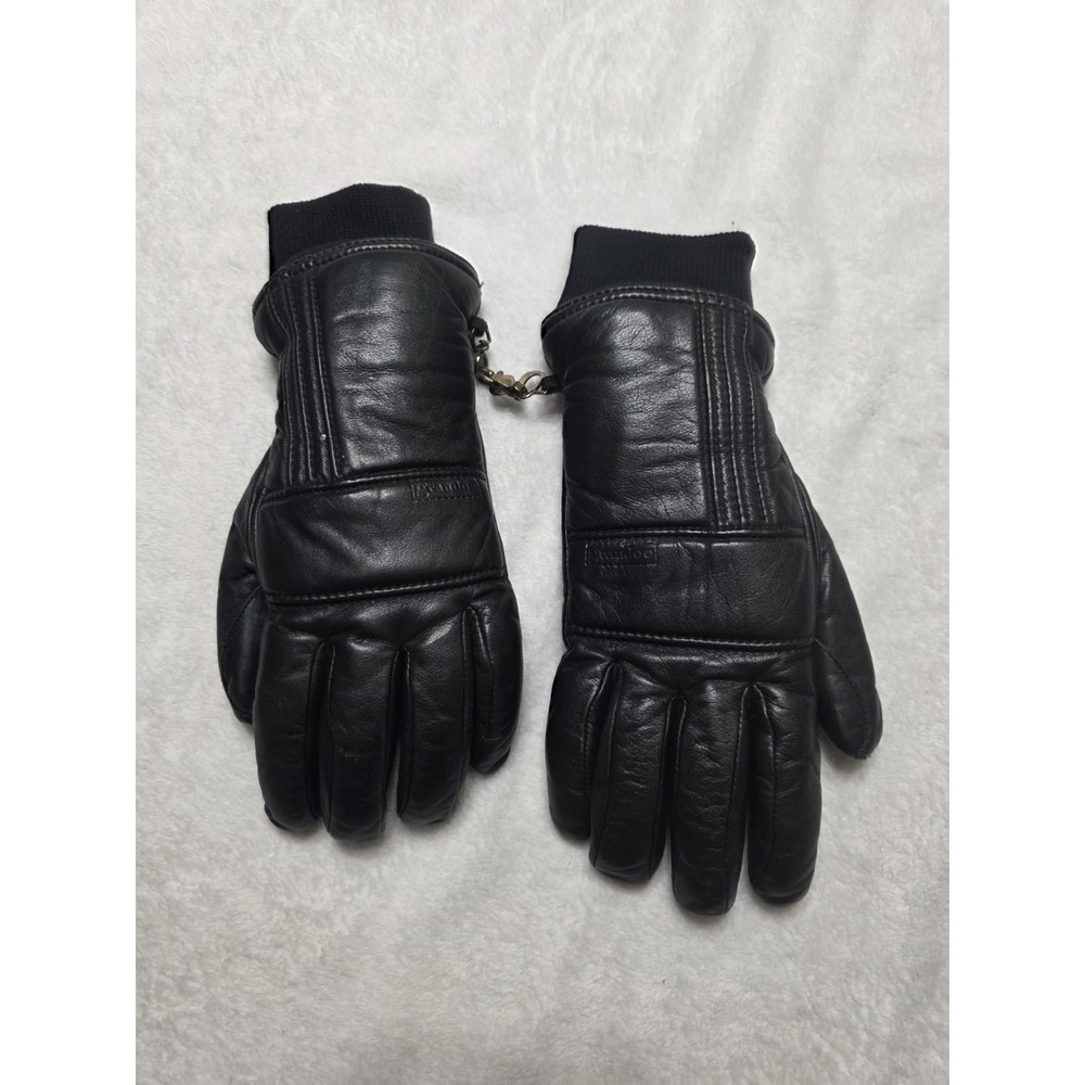 Grandoe Women's M Black Leather Winter Gloves Thinsulate Insulated Medium